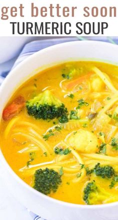 When sickness hitsyou need a good soupTry this under 30 minutegluten freecreamy turmeric soup for winter colds....or anytime Soup For Winter, Turmeric Soup, Good Soup, Medicine Tips, Gluten Free Noodles, Turmeric Benefits, Easy Soups, Easy Soup Recipes, Healthy Soup