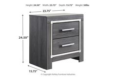 an image of two drawers with measurements for each drawer and the top portion is shown