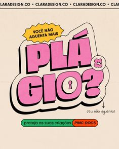 a poster with the words pla and glo? written in spanish on it