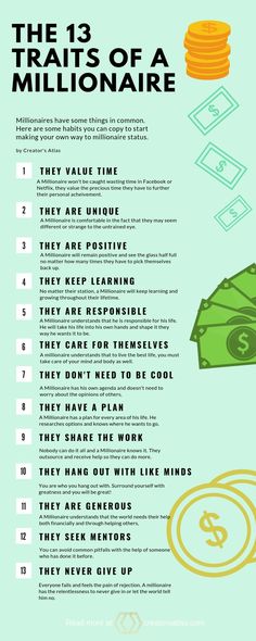 a poster with money on it and the words, the 13 laws of a millionaire