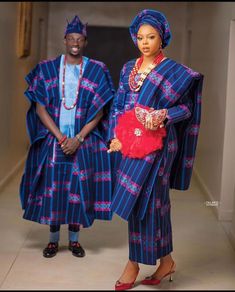 This beautiful blue indigenous attire is made from cotton fabric Asooke from the western part of Nigeria, mostly worn to traditional occasions and speak class in all ramification owing to the great sewing techniques and finishing put into it. It is very suitable for a wedding dress and give you that royal and classy look. We can also customize it in any colour of your choice. The female attire consists of 1. Skirt 2. Already made headgear 3. Shoulder piece 4. Blouse The male attire consists of 1 Blue Traditional Wear For Groom, Blue Traditional Wear For Ceremony, Blue Traditional Wedding Wear With Patterns, Nigerian Wedding Attire, Male Attire, Nigerian Wedding Dresses Traditional, Shoulder Piece, African Wedding Attire, African Traditional Wedding