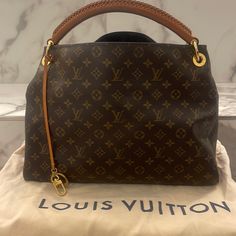 Authentic Lv Artsy Bag. All New Inside Redone From Lv. Great Condition Sorted In Cover And Box In Closet. Elegant Monogram Canvas Bag For Errands, Everyday Luxury Monogram Canvas Bag With Handle Drop, Elegant Shoulder Bag In Signature Coated Canvas For Errands, Elegant Signature Coated Canvas Shoulder Bag For Errands, Artsy Bag, Louis Vuitton Artsy, Bags Louis Vuitton, Japanese Patterns, Money And Happiness