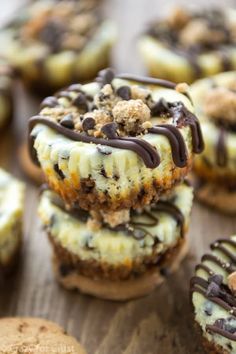 chocolate chip cookies and marshmallows are stacked on top of each other