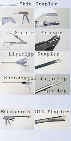 the different types of medical instruments are shown