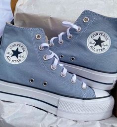 Blue Platform Converse, Cute Sneakers