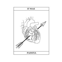 the diagram shows how to draw a heart with an arrow in its center and it was painful