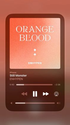 an mp3 player with the words orange blood on it