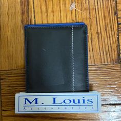 New M. Louis Men’s Wallet Size: 4.5” X 3.5” Black And Blue Trim Genuine Leather No Original Box Tags Attached Louis Bag, Blue Trim, Wallet Men, Black Blue, Wallets, Blue Black, Original Box, Genuine Leather, Size 4