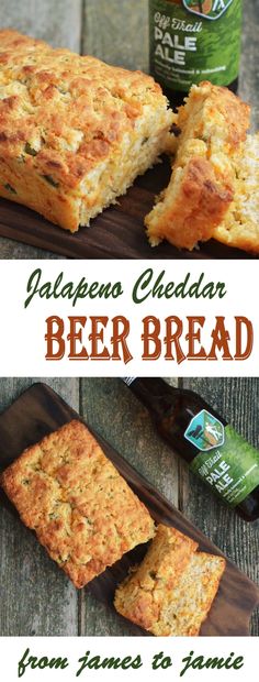 this is a collage of different types of breads and beer on the table