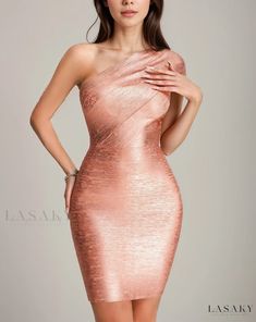 Lasaky - Silver Sequined Bandage Pencil Dress with Off-Shoulder Design - Perfect for Evening Events Silver Evening Gowns, Silver Evening Dress, Dresses Nightclub, Bandage Dress Bodycon, Mini Cocktail Dress, Silver Dress, Evening Attire, Pencil Dress, Bandage Dress