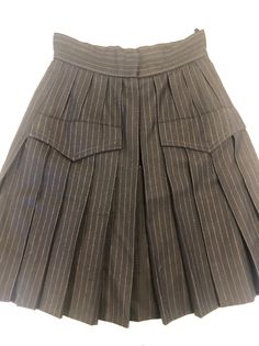 Galanos Vintage Wool Navy Pinstripe Skirt Suit Short Jacket XS | Etsy Striped Pleated Skirt For Work, Pleated Striped Skirt For Work, Striped Fitted Mini Skirt For Work, Striped Pleated Fitted Skirt, Formal Fitted Pleated Skirt With Pockets, Fitted Striped Skort With Pleated Skirt, Fitted Pinstripe Skirt For Work, Pinstripe Skirt, Structured Jacket