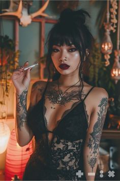 Summer Hair Trends, Tattoed Women, Gothic Metal, Gothic Girls, 인물 사진, Summer Trends, Inked Girls, Summer Hairstyles, Look Fashion