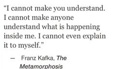 a quote from frank kafka about the metamorphoss and how to use it