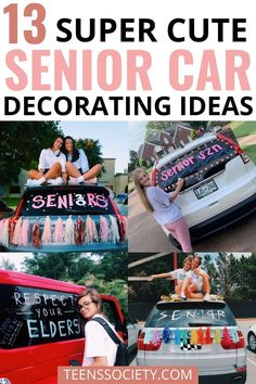 senior car decorating ideas Car Decorating Ideas For Parade, Senior Grad Car Decor, Ways To Decorate Your Car, Senior Car Decorating Ideas, Car Decorating Ideas, High School Decor, Senior Year Diy, Car Decorating, Senior Week