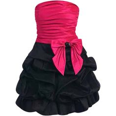 This Stunning Cocktail Dress Is Sure To Prove To Be A Head Turner. Strapless, With A Padded Bust, The Bodice Of This Is Made From Ruched And Pleated Fitted Fuchsia Material. At The Waist, There Is A Matching Bow Highlighted With Black Faceted Stones.Top Measures 26 Inches From Shoulder To Bottom Edge Of Dress. Below, Is A Black Skirt Made From Gathered Balloon Styled Layers Of Material. Corset Style Lace Up Back. Item Is Part Of Our "Formal Attire" Line Of Clothing & Is Final Sale. Exchanges Wil Scene Dress, Mcbling Fashion, 80s Prom Dress, Diva Dress, Couture Style, Gyaru Fashion, Black Strapless Dress, Formal Dresses Short, Hoco Dresses