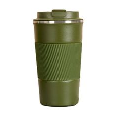 a green coffee cup on a white background