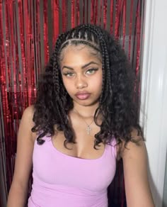 Fresh Braids, Spanish Hairstyles, Y2k Hairstyles, Mixed Curly Hair, Protective Hairstyles Braids, Curly Hair Styles Easy, Natural Curls Hairstyles, Hairdos For Curly Hair