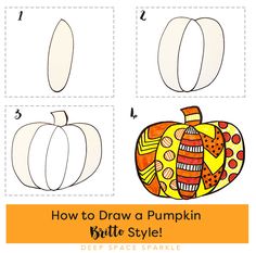 how to draw a pumpkin with step by step instructions