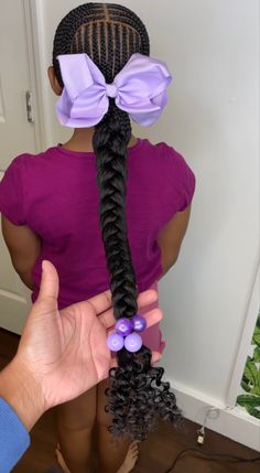 @luvkayaa Kids Fulani Braids Hairstyles, School Hairstyles For Black Kids, Knotless Braids Hairstyles For Kids, School Picture Day Hairstyles For Kids, 10 Braids Hairstyles, Preteen Hairstyles Black Hair, Toddler Knotless Braids, Half Up Half Down Kids Braids