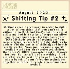 an article about shifting tips for the shift