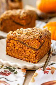 a slice of pumpkin bread on a plate