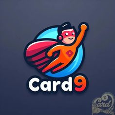 the logo for card 9 is designed with an image of a man flying through the air