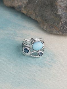 Browse our exclusive range of larimar gemstone jewelry handcrafted with high-quality materials & hand-selected gemstones. Shop before the jewelry go out of stock! Metal Jewelry Handmade, Going Shopping, Larimar Jewelry, Bypass Ring, Metal Work, London Blue Topaz, London Blue, Polish Jewelry, Ring Jewelry