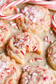 peppermint cookies with white and red sprinkles