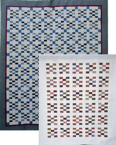 two quilts that have been made to look like they are in different colors and patterns