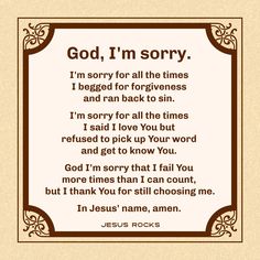 a poem with the words god, i'm sorry