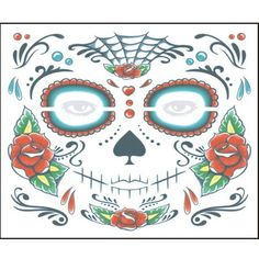 a sugar skull with roses on it