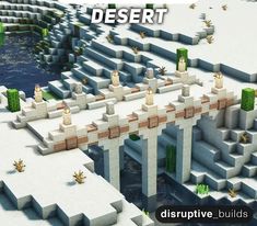 Desert Port Minecraft, Desert Portal Minecraft, Desert Oasis Minecraft, Minecraft Oasis Ideas, Desert Ideas Minecraft, Desert Town Minecraft, Desert Palace Minecraft