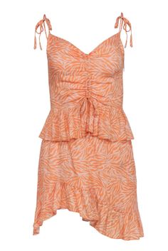 Current Boutique-Suboo - Orange & Lilac Print Sleeveless Ruffle Dress Sz S French Girl Chic, Chic Shop, Buy Shoes Online, Pattern Play, Play Dress, French Girl, Tiered Skirt, Touch Up, Ruffle Dress