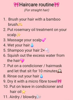 haircare routine for straight hair | hair care aesthetic | selfcare | routines Long Hair Washing Tips, Hair Improvement Tips, Hair Growth For Straight Hair, Good Hair Washing Routine, Hair Care Routine List, Haircare Routine For Straight Hair, Best Hair Care Products For Straight Hair, Hair Maintenance Aesthetic, Straight Hair Wash Routine