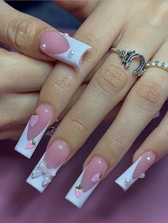 Multicolor  Collar   Geometric Color Nails Embellished   Beauty Tools Ongles Bling Bling, Her Nails, Hello Kitty Nails, Long Acrylic Nails Coffin, Acrylic Nails Coffin Pink, Long Square Acrylic Nails, Acrylic Nails Coffin Short, Short Acrylic Nails Designs