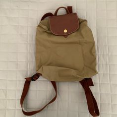 Long Champ Le Pliage Backpack. On Last Picture There Is A Tiny Black Mark, Might Be Able To Take Off With Cleaning. Used About Three Times. Long Champ Le Pliage, Long Champ, Longchamp Bags, Bag Lady, Backpacks, Women Shopping, Color, Black