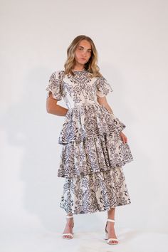 + cream and black hand-finished embroidery+ tiered layered skirt+ crochet lace inserts * runs small, size up if in-between Skirt Crochet, Holiday Shoes, Corded Lace, In Between, Lace Insert, Layered Skirt, Black Hand, Tiered Dress, Skirt Top