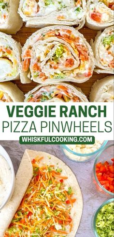 veggie ranch pizza pinwheels with text overlay