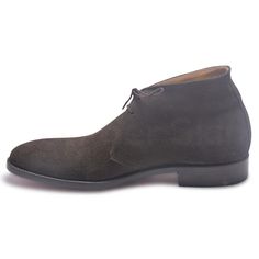 Leather Chukka boots with good quality suede fabric are the perfect choice to be a part of any wardrobe staple. These gray suede boots can help sport a simple, smart and casual look as they go with everything from coats to blazers to trousers to chinos. These pair of lace-up shoes will add flair and the right fusion of comfort and style and take your outfit up a notch. The light grey outsole is truly a gentleman’s color and adds a classic touch to the product. The outer surface has a rugged texture which makes these boots durable and safe for longer use and a sober outlook. Giving it a luxurious finish, these are just the right kind of product to have in your closet. Some admirable features of the product include: Made from top quality suede A classy grey vintage touch Comfortable insole l Winter Business Chukka Boots With Leather Sole, Elegant Fall Chukka Boots With Suede Lining, Fall Suede Goodyear Welted Chukka Boots, Fall Suede Chukka Boots With Goodyear Welt, Casual Suede Desert Boots With Goodyear Welt, Formal Fall Desert Boots With Rubber Sole, Fall Season Leather Sole Chukka Boots For Business Casual, Winter Suede Chukka Boots With Round Toe, Fall Chukka Boots With Leather Sole For Business Casual