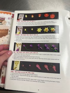 an open book showing instructions on how to make flower hair clips with flowers in them