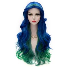 All Blooming Hair Wigs Are Handled With Care Color: Peacock ( Blue To Green) Length: 29.5" High-Quality Heat Resistant Wig Can Be Permed And Dyed Under Or Less Than 356. Easy To Care, Can Be Reshaped. The High-Fidelity Scalp Design On The Top Of The Wigs Gives The Wig The Closest Appearance And Feel Of Real Human Hair. More Natural And More Realistic. Average Size Head Capsize Quality Rose Pattern Inside Cap, Comfortable To Wear, Soft And Durable Very Fun Wig Fantasy Wig, Ombre Curly Hair, Dyed Hair Blue, Wavy Wigs, Purple Wig, Green Wig, Blue Wig, Long Curly Wig, Cosplay Hair