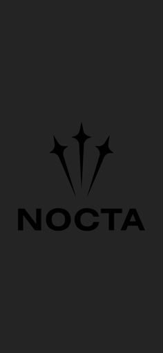 the logo for nocta is shown on a black and white background with stars