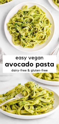 easy vegan avocado pasta with dairy free and gluten - free