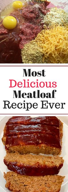 the most delicious meatloaf recipe ever is made with just 3 ingredients and it's ready to be eaten