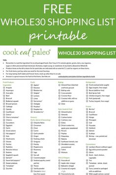 the free wholeso shopping list printable