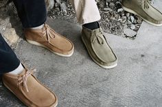 Carhartt WIP Adds Workwear & Military Nods to Clarks Wallabee Clarks Wallabees Men Outfit, Wallabees Outfit Men, Most Stylish Men, Camo Designs