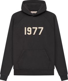 Buy Fear of God Essentials Essentials Hoodie 'Iron' - 192BT212050F | GOAT 1977 Hoodie, Essentials Hoodie, Fear Of God Essentials, Fear Of God, Mens Essentials, Off Black, Henley Shirts, Oversize Hoodie, Track Jackets