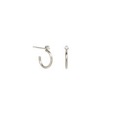 14k gold thicker wire tiny huggie hoop earrings with a prong diamond stud set at the top SPECIFICS • hoop is approx. 10mm in diameter• round diamond is approx. 2mm• white diamonds .06 ctw Zoe Chicco, Stud Set, Diamond Stud, Huggie Hoop Earrings, Ring Size Guide, White Diamonds, Diamond Studs, Bracelet Sizes, Diamond White