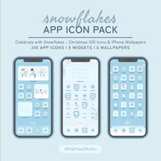 the snowflakes app icon pack is available for iphones and ipads, but it