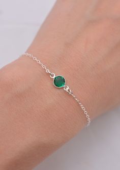 This beautiful birthstone bracelet is made using quality 925 sterling silver chain that closes with an easy-to-use lobster clasp. The lovely birthstone crystal is available in your choice of birthstone color (see chart) and measures approximately 6mm across.  SIZING - IMPORTANT: To determine bracelet size, measure snugly around your wrist and add 1/2 inch. **Please note that Swarovskii uses the same crystal color (Siam) for both January and July birthstones. Please keep this in mind if you need Adjustable Silver Birthstone Necklace For May, Adjustable Silver Necklace For May Birthstone, Sterling Silver Hypoallergenic May Birthstone Necklace, Hypoallergenic Sterling Silver May Birthstone Necklace, Sterling Silver Bracelets For May Birthstone Birthday Gift, Adjustable Sterling Silver May Birthstone Necklace, Adjustable Sterling Silver Necklace For May Birthstone, Tiny Pearl Necklace, Best Friend Bracelet